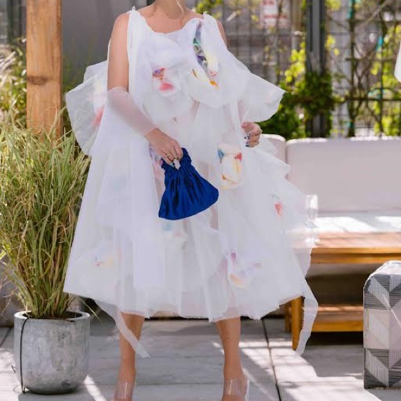 Susan Fang embroidered rose gown: custom made, worn once, original price $2500+ - Picture 1 of 4